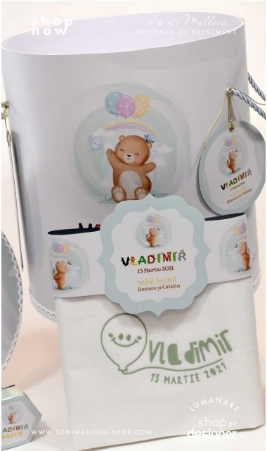 Trusou botez cu ursuleti si baloane colorate Animal Font 2